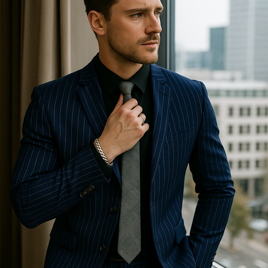 The Westminster Black Pinstripe — Tailored 2-Piece Suit